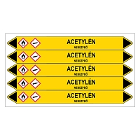 Značení potrubí, acetylén,5 ks, 150 × 12 mm
